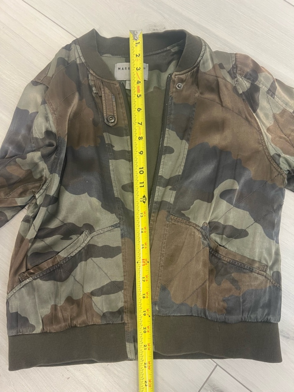 Marrakech Camo Bomber Jacket Olive Green Sz S Street Style Corpcore Military - Picture 6 of 8